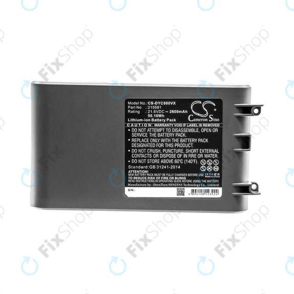 Batteria per Dyson V8, 215681, PM8-US-HFB1497A, Li-Ion, 2600mAh, 21.6V, HQ