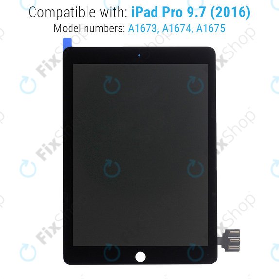 Schermo LCD per iPad Pro 9.7" (2016), Black, Vetro touch senza cornice