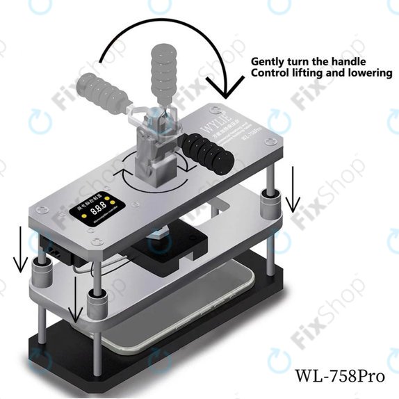 Pressa riscaldante per riparazione schermo e cover posteriore 220V EU, Wylie WL-758 Pro