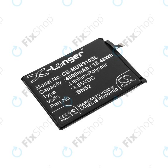 Batteria per Xiaomi Redmi Note 9 Pro, 4800mAh, Li-Pol, 3.85 V, BN52, HQ