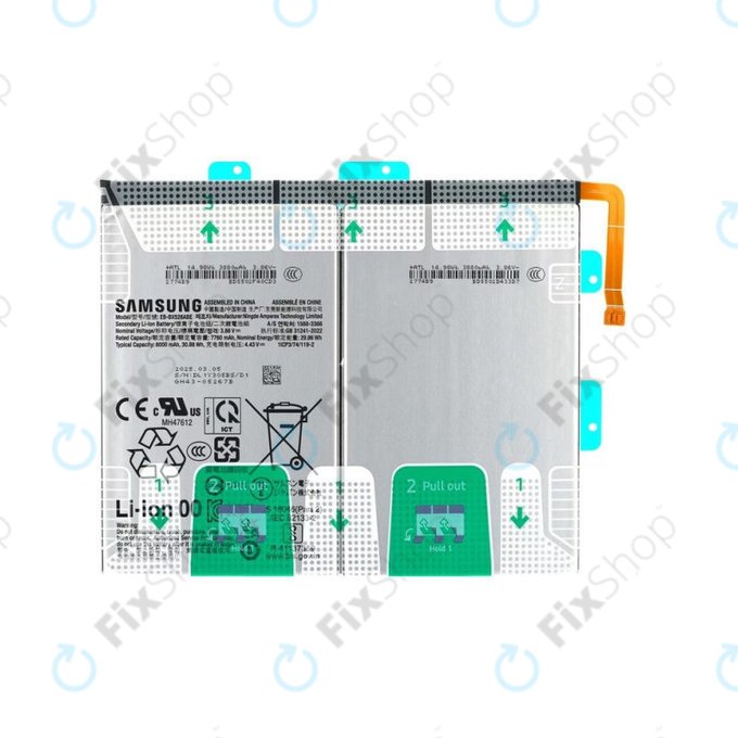 Batteria per Samsung Galaxy Tab S10 Lite X400, X406, S10 FE X520, X526, EB-BX526ABE, GH82-37144A, 8000mAh, Genuine Service Pack