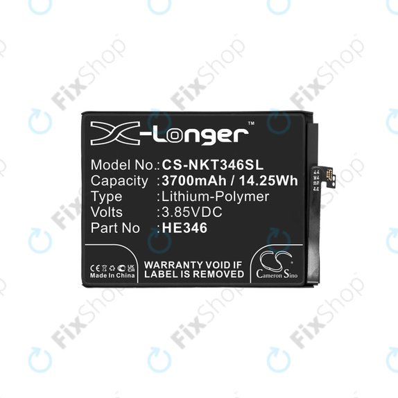 Batteria per Nokia 7 Plus, 3700mAh, Li-Pol, 3.85 V, HE346, HQ