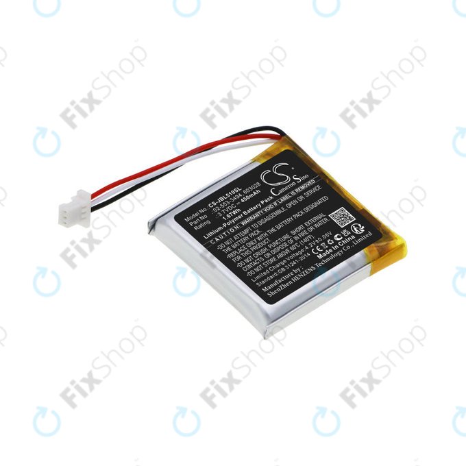 Batteria per JBL Tune 510BT, 02-553-3494, Li-Pol, 3.7V, 450mAh, HQ