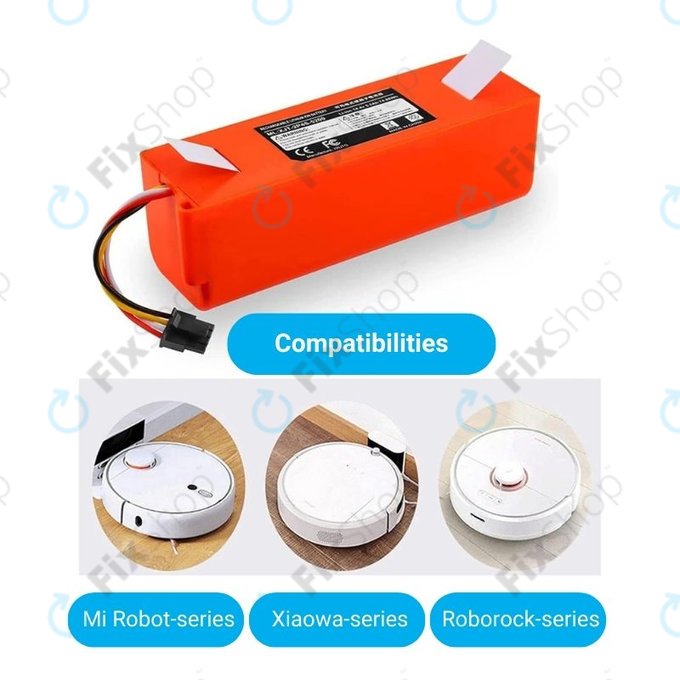 Batteria per Xiaomi RobGoldck-seriess, Mi Robot Vacuum Mop 1S, Xiaowa-seriess, BRR-2P4S-5200, Li-Ion, 5200mAh