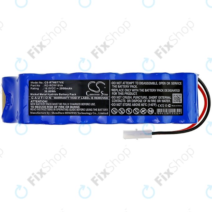 Batteria per Rowenta Air Force Extreme, RD-ROW18VA, Ni-MH, 2000mAh, 18.0V, HQ