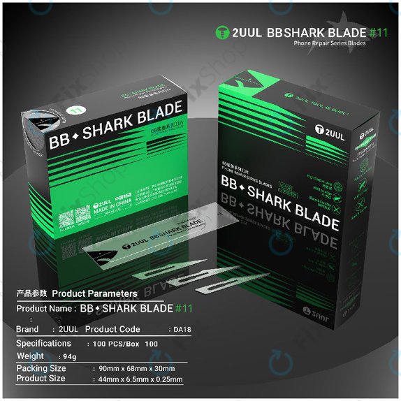 Lame Shark n. 11 BB 100 pz/scatola, 2UUL DA18