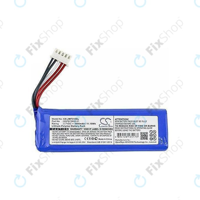 Batteria per JBL Flip 4, Li-Pol, 3000mAh, HQ