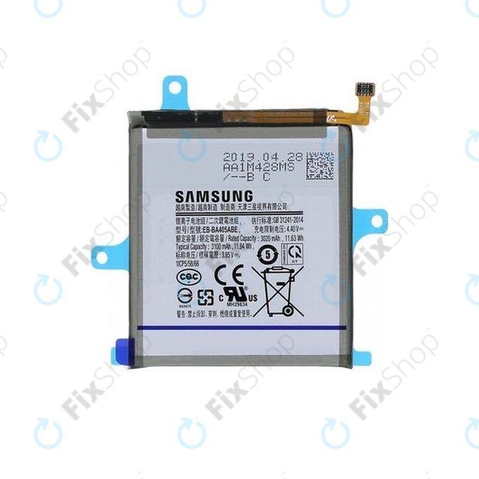 Batteria per Samsung A40 A405F, EB-BA405ABE, GH82-19582A, 3100mAh, Genuine Service Pack
