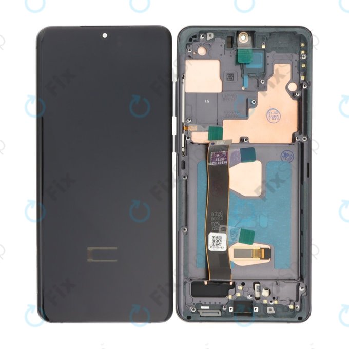 Schermo OLED per Samsung S20 Ultra G988F, Cosmic Black, Vetro touch con cornice