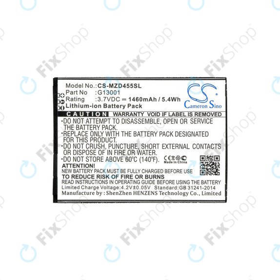 Batteria per Navon Mizu D455, G13001, Li-Ion, 3.7V, 1460mAh, HQ