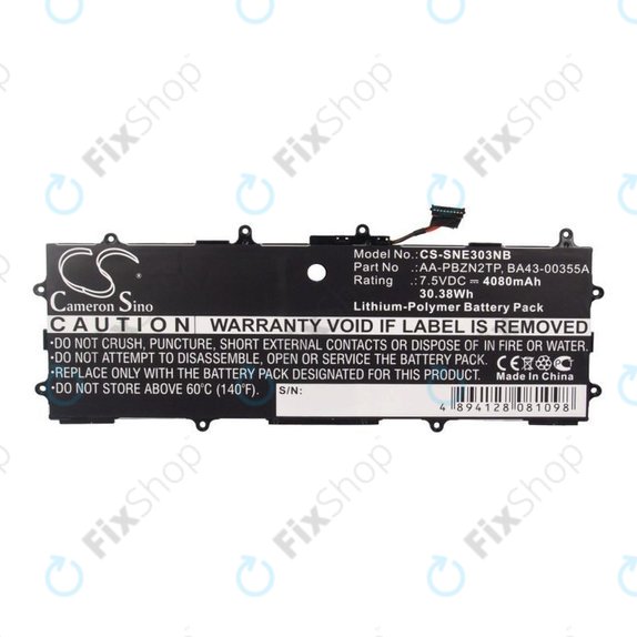 Batteria per Samsung Chromebook Series 3, AA-PBZN2TP, Li-Pol, 4080mAh, 7.5V, HQ