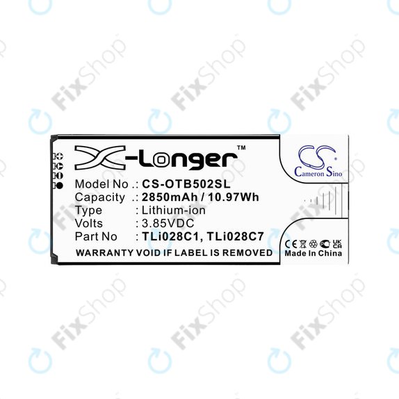 Batteria per Alcatel 1b 2020, Alcatel Ot-5002a, TLI028C1, Li-Ion, 3.85V, 2850mAh, HQ