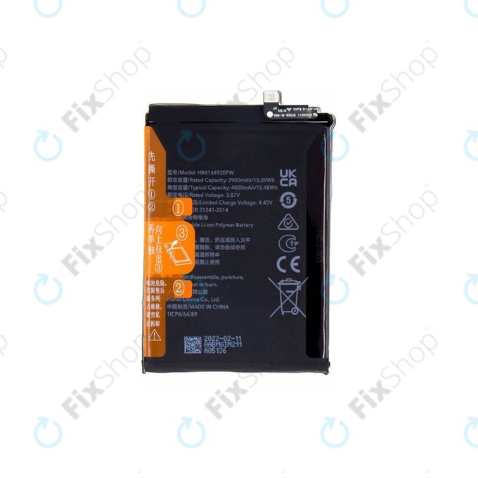 Batteria per Honor X8, HB416492EFW, 4000mAh
