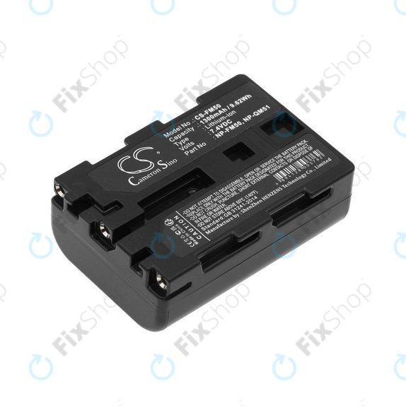 Batteria per Sony CCD-TR108, Cyber-shot DSC-S50, NP-QM51, Li-Ion, 1300mAh, 7.4V, HQ