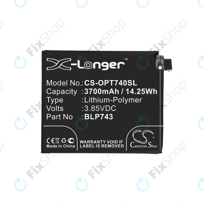 Batteria per OnePlus 7T, 3700mAh, Li-Pol, 3.85 V, BLP743, HQ