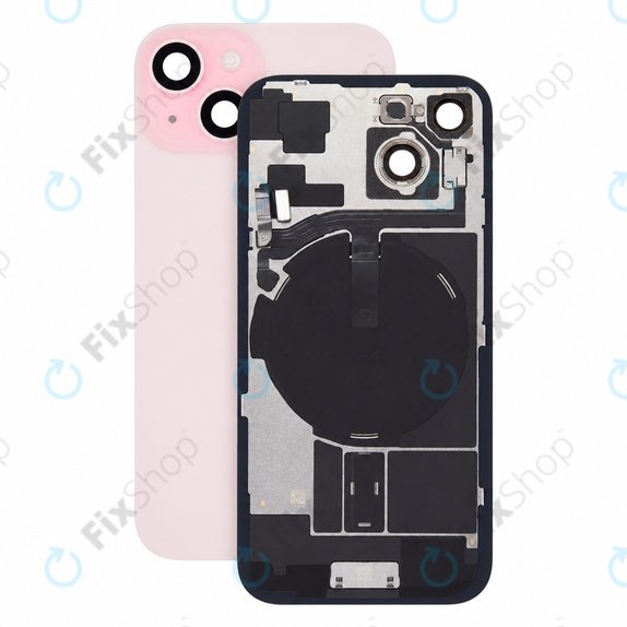 Vetro scocca posteriore per iPhone 15, Pink, Pulled A
