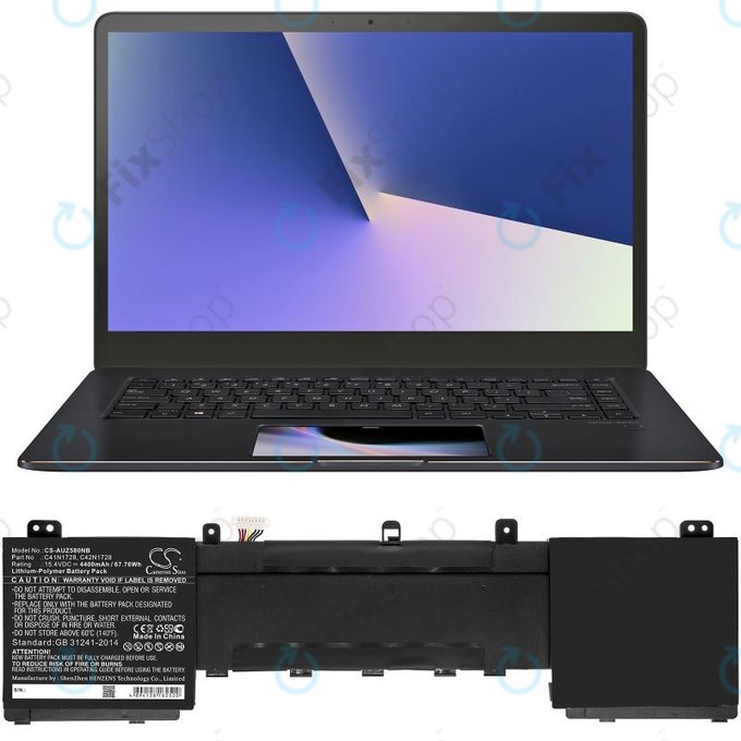 Batteria per Asus Zenbook Pro 15, 5500VE, UX550GD, C41N1728, Li-Pol, 4400mAh, 15.4V, HQ