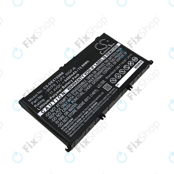 Batteria per Dell Inspirion 15, 357F9, Li-Pol, 6400mAh, 11.4V, HQ