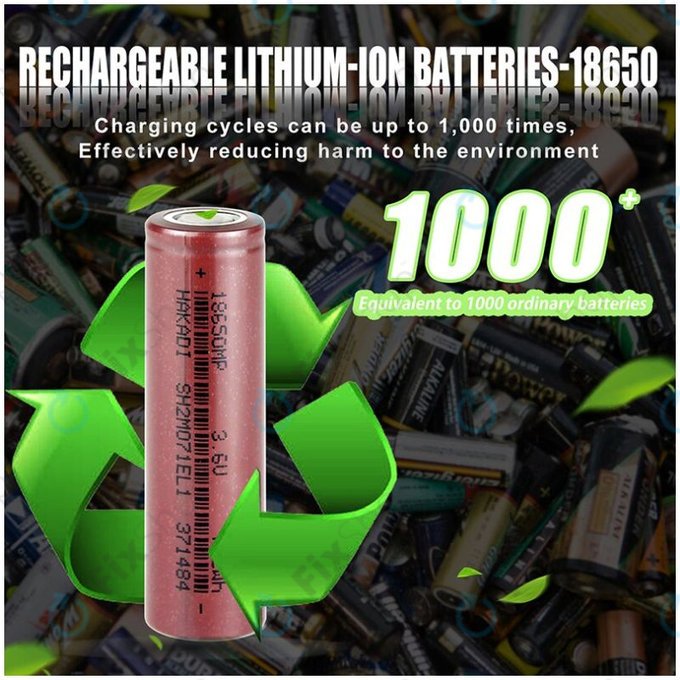 Batteria  Cell 18650, Li-Ion, 2000mAh, 3.6V
