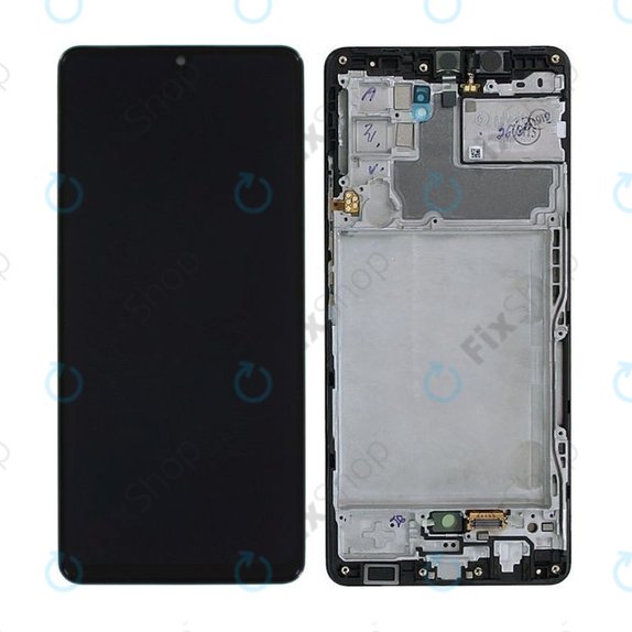 Schermo per Samsung A42 5G A426B, Prism Dot Black, Vetro touch con cornice, GH82-24375A, GH82-24376A, Genuine Service Pack