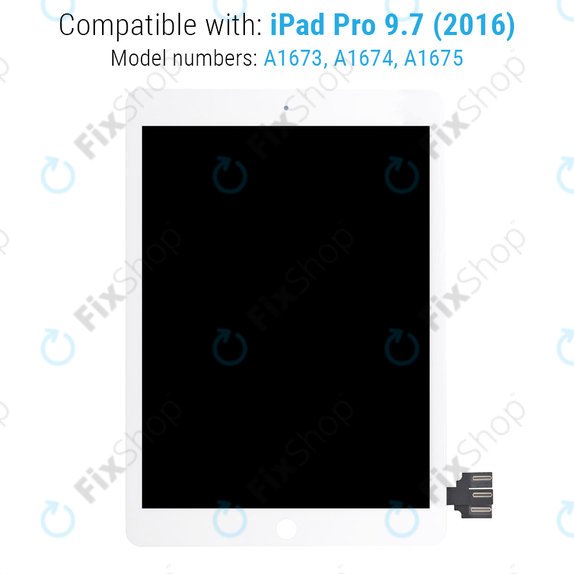 Schermo LCD per iPad Pro 9.7" (2016), White, Vetro touch senza cornice