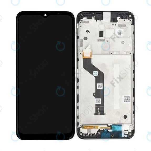 Schermo per Motorola Moto E7 Plus XT2081, Black, Vetro touch con cornice, 5D68C17416, Genuine Service Pack