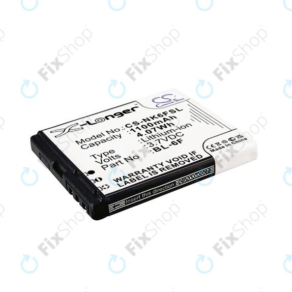 Batteria per Nokia N78, N79, N95 8GB, BL-6F, Li-Ion, 3.7V, 1100mAh, HQ