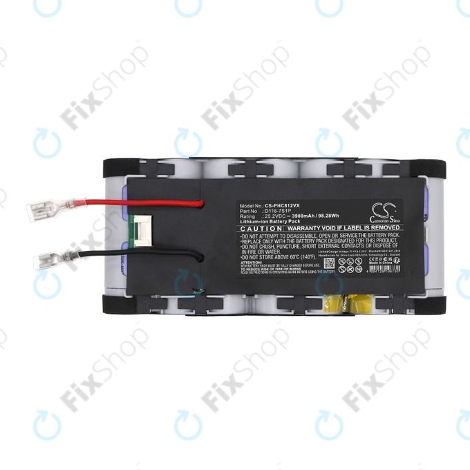 Batteria per Philips Aqua Plus 8000, XC8349 01 XW8122 82 D116-7S1P, Li-Ion, 3900mAh, 25.2V, HQ