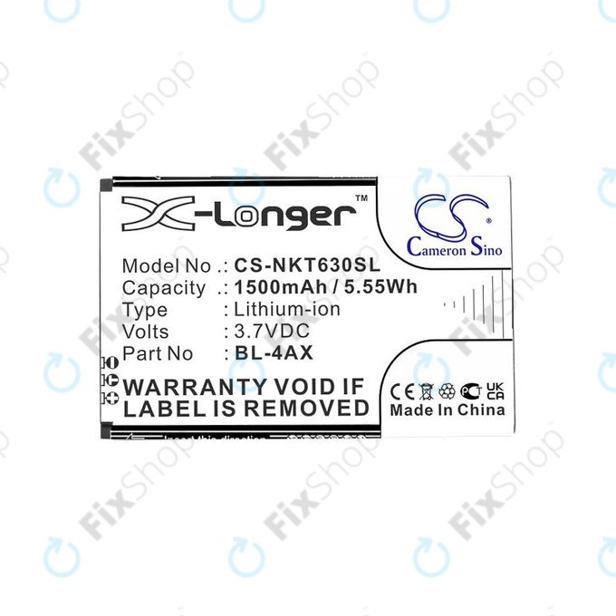 Batteria per Nokia 6300 4G, Nokia 8000 4G, BL-4AX, Li-Ion, 3.7V, 1500mAh, HQ