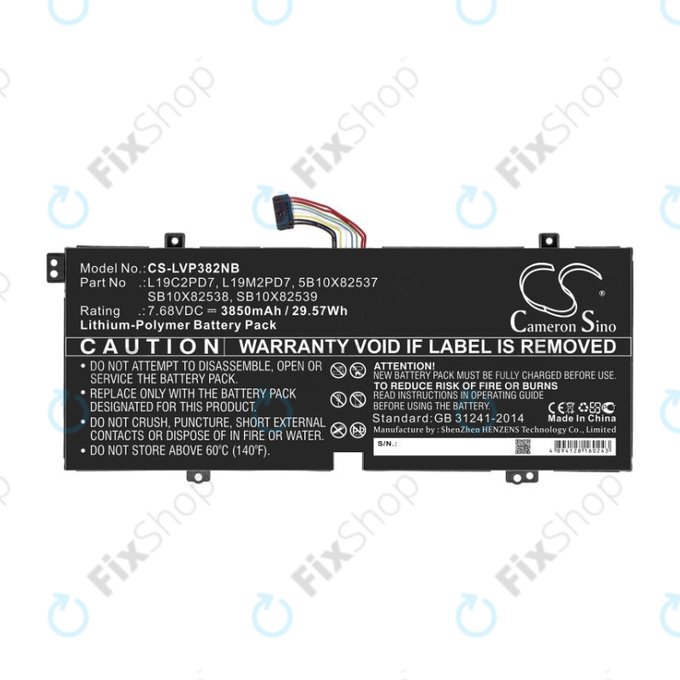 Batteria per Lenovo IdeaPad 3, Duet 3, L19C2PD7, Li-Pol, 3850mAh, 7.68V, HQ