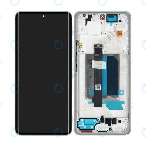 Schermo per Xiaomi Redmi Note 14 Pro+ 5G , Frost Blue, Vetro touch con cornice, 5600170O16U00, Genuine Service Pack