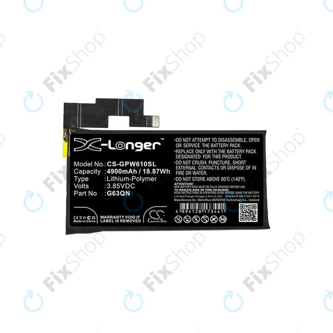 Batteria per Google Pixel 6 Pro, G63QN, 4900mAh, HQ