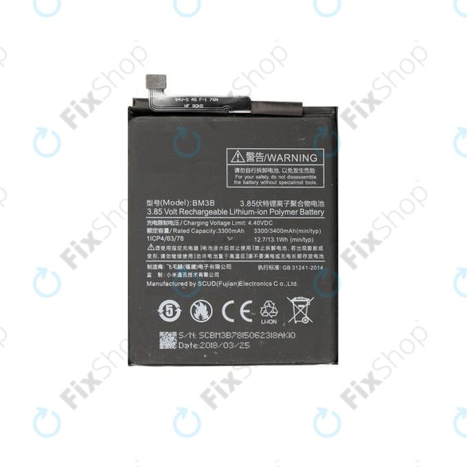 Batteria per Xiaomi Mi Mix 2, 2S, BM3B, 3400mAh
