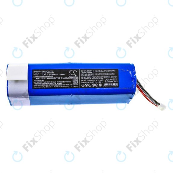 Batteria per Ecovacs Deebot Ozmo-seriess, T-seriess, N-seriess, Yeedi Vac 2 Pro, S10-Li-144-5200, Li-Ion, 5200mAh, 14.4V, HQ
