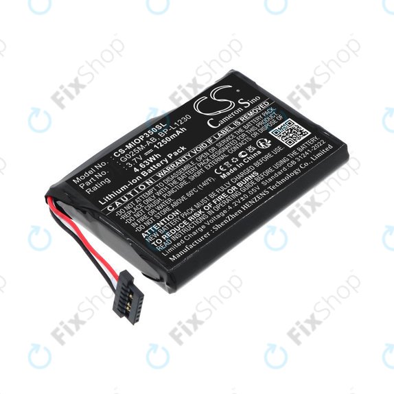 Batteria per Mitac Mio P350, P550, BL-LP1230, Li-Ion, 1250mAh, 3.7V, HQ