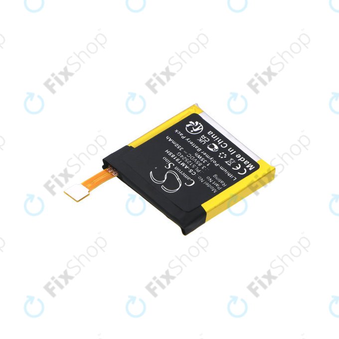 Batteria per Amazfit A1801, A1808 A1918 T-Rex Verge Lite PL512524G, Li-Pol, 350mAh, 3.85V, HQ