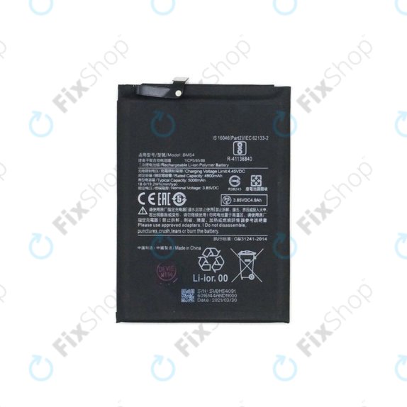 Batteria per Xiaomi Redmi Note 9T 5G, BM54, 5000mAh