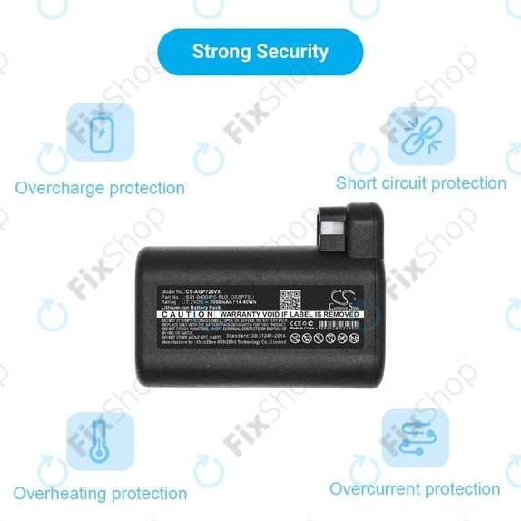 Batteria per AEG RX-seriess, Electrolux E, P-seriess, S91-0400410-SU2, OSBP72LI, OSBP72LI25, Li-Ion, 2000mAh, 7.2V, HQ