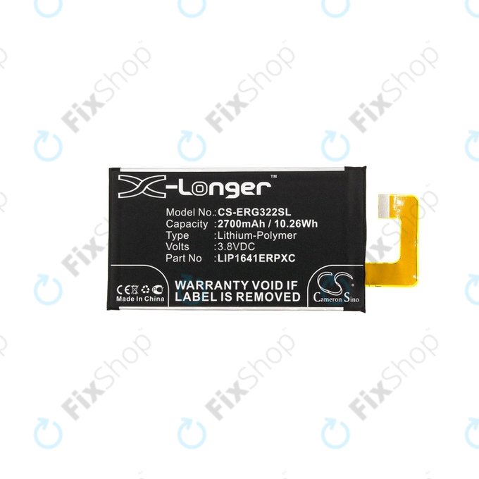 Batteria per Sony Xperia XA1 Ultra G3221, 2700mAh, Li-Pol, 3.8 V, LIP1641ERPXC, HQ