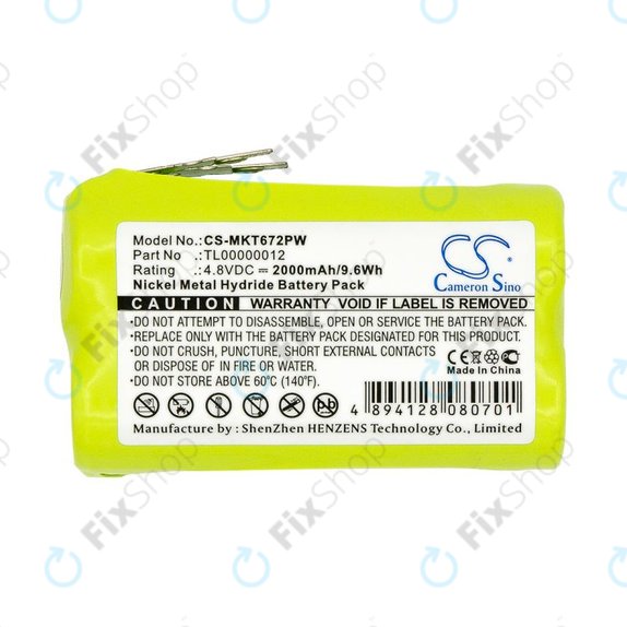 Batteria per Makita 6722D, 6723DW, TL00000012, Ni-MH, 2000mAh, 4.8V, HQ