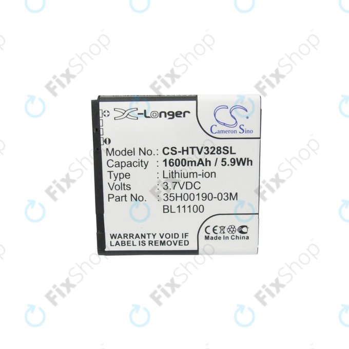 Batteria per HTC Desire X, Desire V, 35H00190-03M, Li-Ion, 3.7V, 1600mAh, HQ