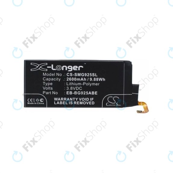 Batteria per Samsung S6 Edge G925F, EB-BG925ABE, 2600mAh, HQ