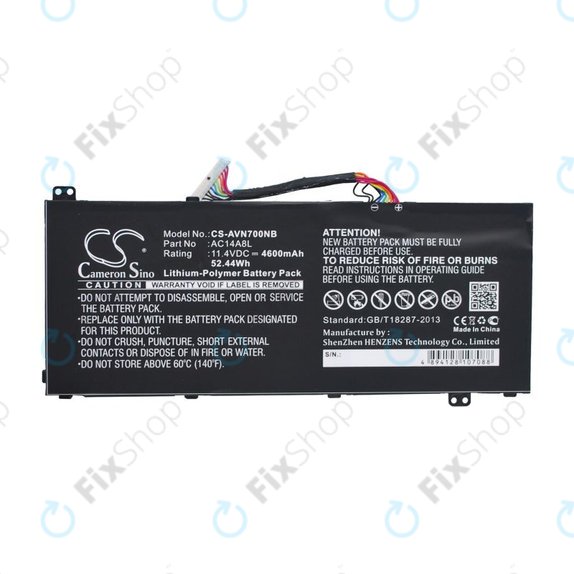 Batteria per Acer Aspire Vn7, V15 Nitro, Spin 3, AC14A8L, Li-Pol, 4600mAh, 11.4V, HQ