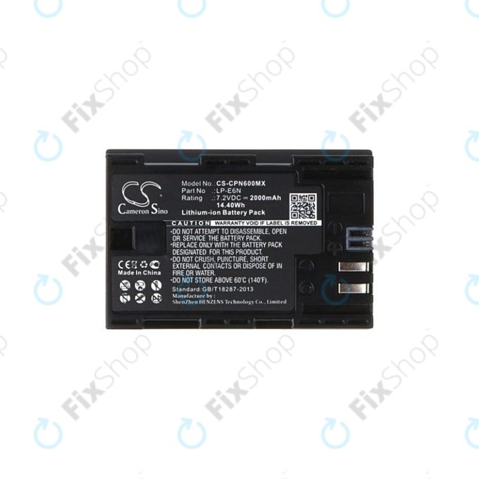 Batteria per Canon EOS 5D, 5DS, 6, 7, 60, 70, R5, R6, LP-E6N, Li-Ion, 2000mAh, HQ