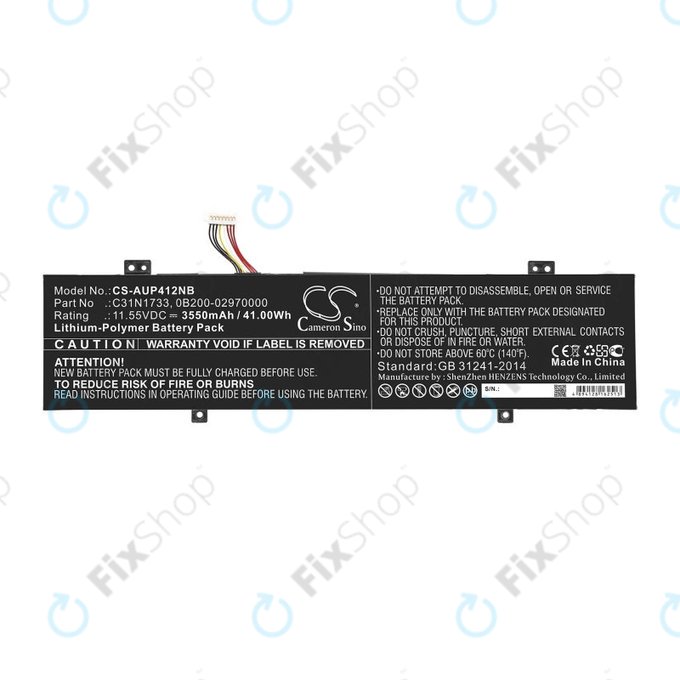Batteria per Asus VivoBook Flip 14 TP412FA/UA, C31N1733, Li-Pol, 3550mAh, 11.55V, HQ