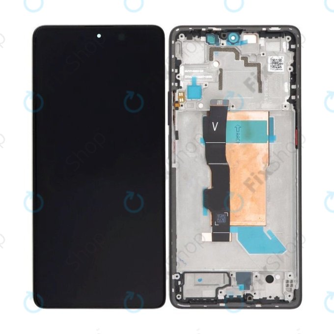 Schermo OLED per Xiaomi Poco F5 23049PCD8G, 23049PCD8I, Black, Vetro touch con cornice