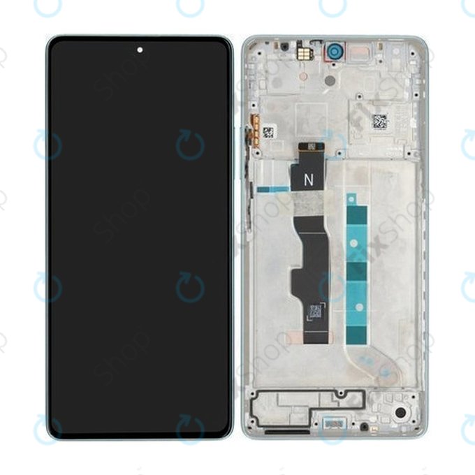 Schermo per Xiaomi Redmi Note 13 5G 2312DRAABC, Ocean Teal, Vetro touch con cornice, 5600030N1700, Genuine Service Pack