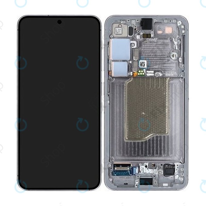 Schermo OLED per Samsung S25, Silver Shadow, Vetro touch con cornice