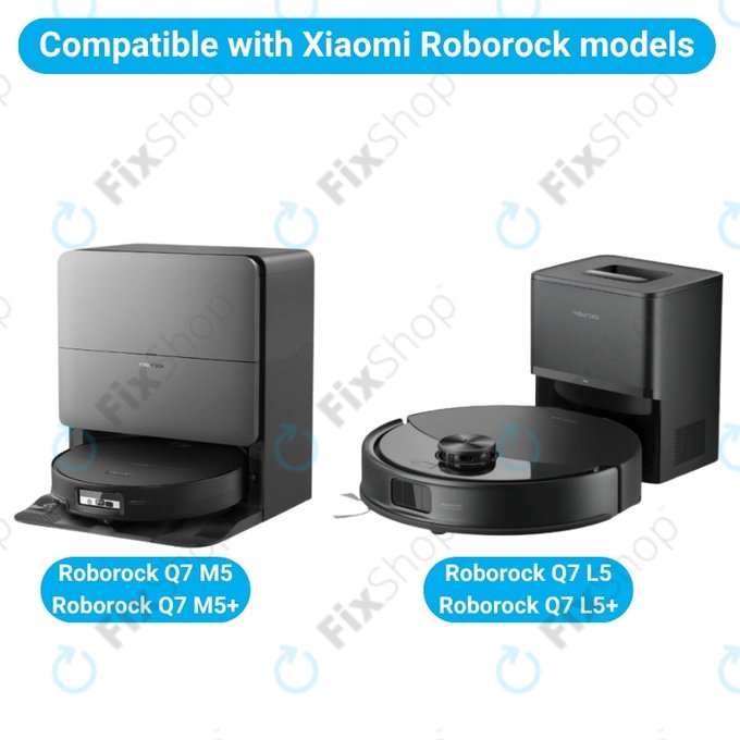 Set di ricambi per Xiaomi Roborock Q7 M5, Q7 M5+, Q7 L5, Q7 L5+ (2x spazzola principale, 4x filtro, 4x spazzola laterale, 4x panno mop, 4x sacchetto polvere)