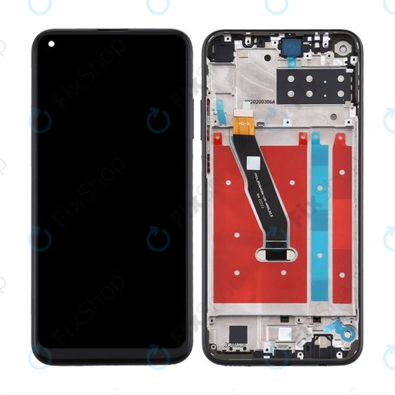 Schermo per Huawei P40 Lite E, Midnight Black, Vetro touch con cornice
